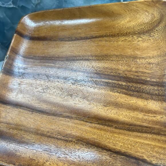 Monkey Pod Wood 12" Serving Plates Tray Platters Mid Century Modern Set of 7 - Picture 15 of 16